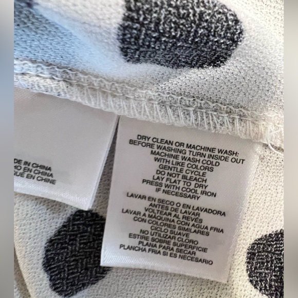 Kasper - Polka dot tie waist knit top - SZ L - Picture 9 of 10